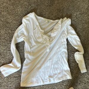 Elegant banana republic  White Ruffled Women's Top